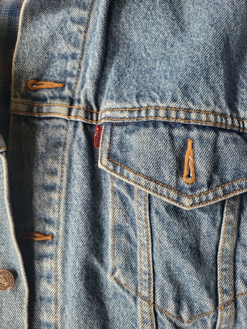 Men's Vintage Levi's Denim Jacket With Flannel Lining Sz Xl